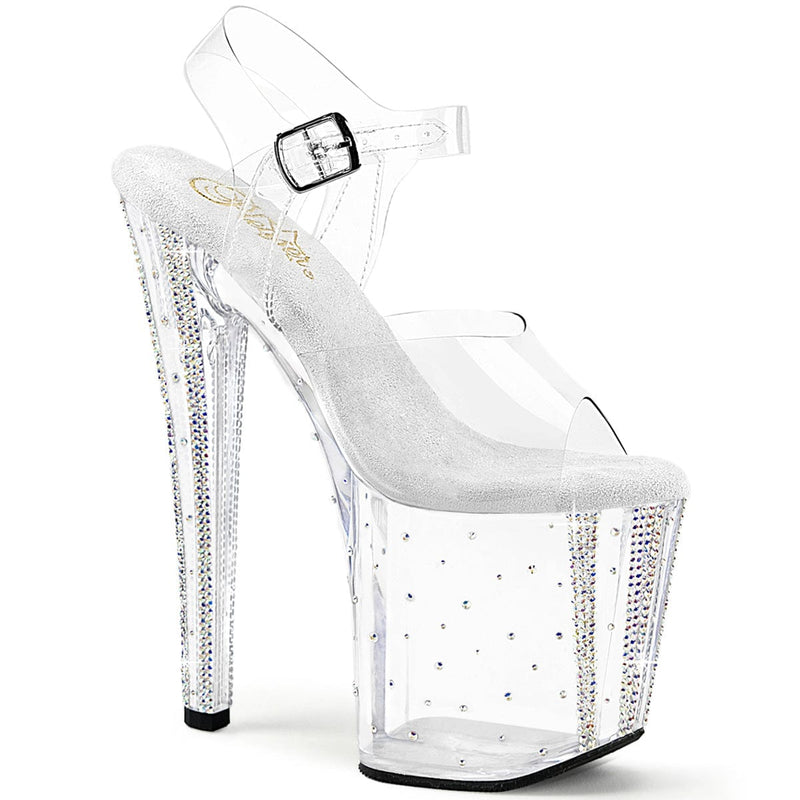 Pleaser ENCHANT-708RS-01 Platform Sandal (Clear/Clear-AB Rhinestone) 5