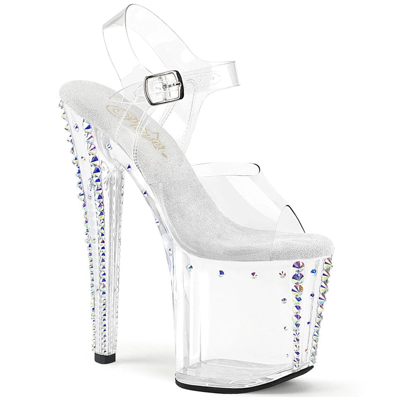 Pleaser ENCHANT-708RS-02 Platform Sandal (Clear/Clear-AB Rhinestone) 5