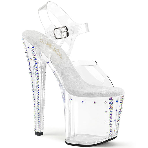 Pleaser ENCHANT-708RS-02 Platform Sandal (Clear/Clear-AB Rhinestone) 5