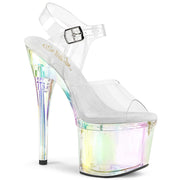 Pleaser ESTEEM-708RBP Platform Sandal (Clear/Clear Hologram)