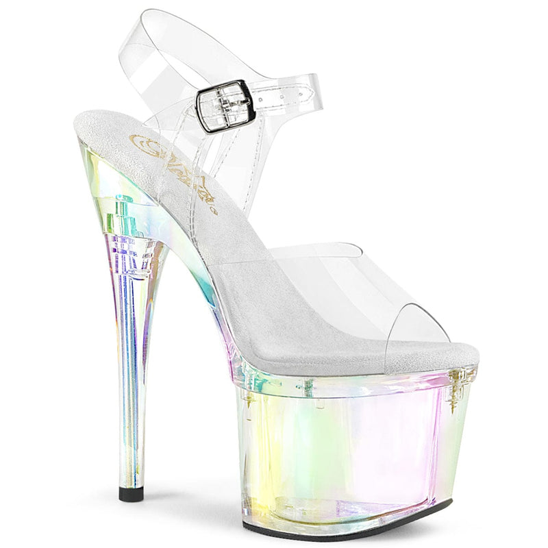 Pleaser ESTEEM-708RBP Platform Sandal (Clear/Clear Hologram)