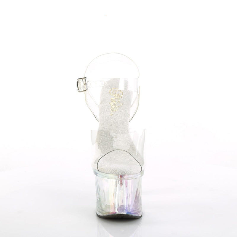 Pleaser ESTEEM-708RBP Platform Sandal (Clear/Clear Hologram)