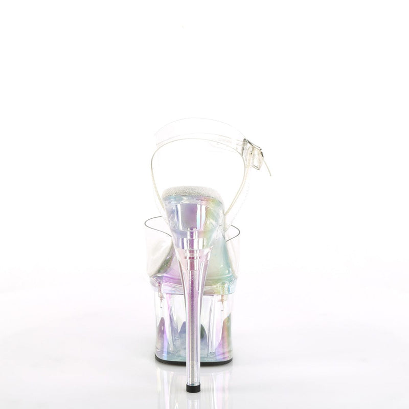 Pleaser ESTEEM-708RBP Platform Sandal (Clear/Clear Hologram)