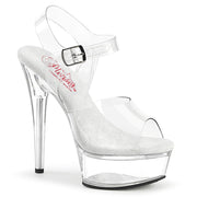 Pleaser EXCITE-608 Platform Sandal (Clear/Clear) 5