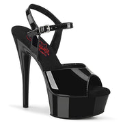 Pleaser EXCITE-609 Platform Sandal (Black Patent/Black) 5