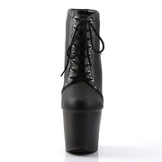 Pleaser FEARLESS-700-28 Platform Ankle Boot (Black Faux Leather/Black Matte)