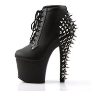 Pleaser FEARLESS-700-28 Platform Ankle Boot (Black Faux Leather/Black Matte)