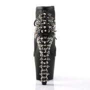 Pleaser FEARLESS-700-28 Platform Ankle Boot (Black Faux Leather/Black Matte)