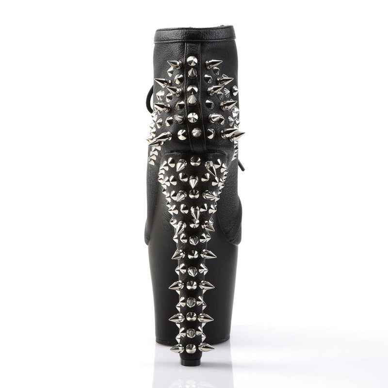 Pleaser FEARLESS-700-28 Platform Ankle Boot (Black Faux Leather/Black Matte)
