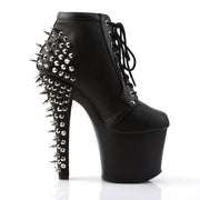 Pleaser FEARLESS-700-28 Platform Ankle Boot (Black Faux Leather/Black Matte)