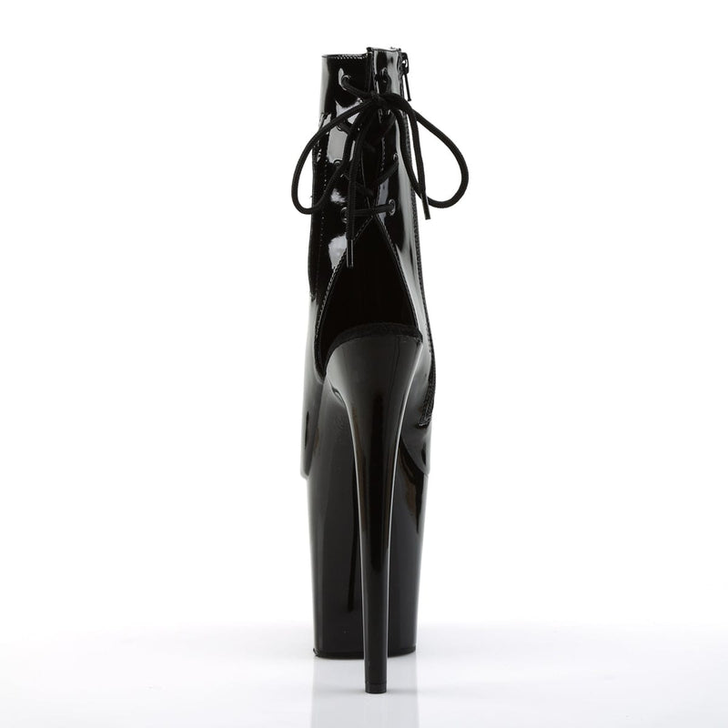Pleaser FLAMINGO-1018 Platform Ankle Boot (Black Patent/Black)