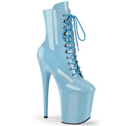 Pleaser FLAMINGO-1020 Platform Ankle Boot (Baby Blue Patent/Baby Blue) 5