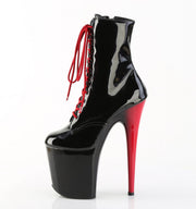Pleaser FLAMINGO-1020 Platform Ankle Boot (Black Patent/Black-Red)