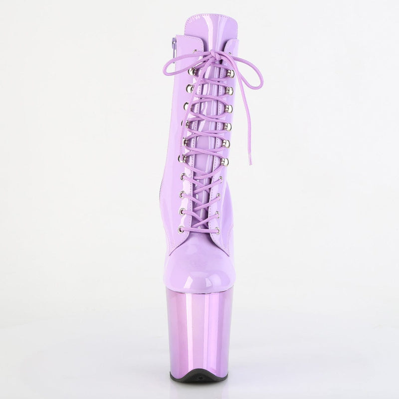 Pleaser FLAMINGO-1020 Platform Ankle Boot (Lavender Patent/Lavender Chrome)
