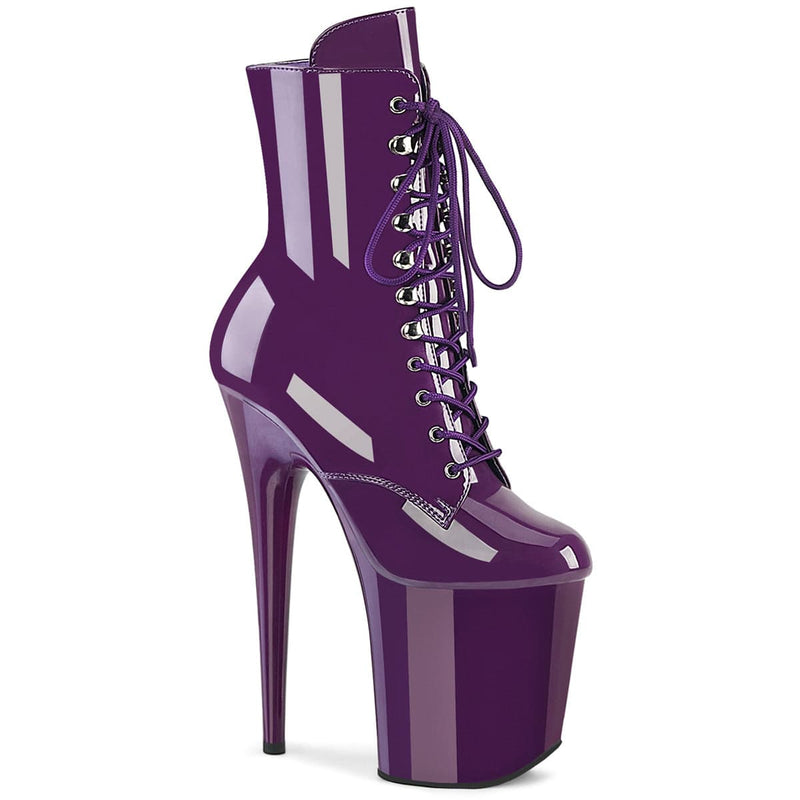 Pleaser FLAMINGO-1020 Platform Ankle Boot (Purple Patent/Purple)