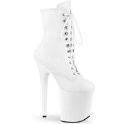 Pleaser FLAMINGO-1020 Platform Ankle Boot (White Faux Leather/White Matte) 5