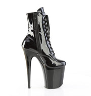 Pleaser FLAMINGO-1020BLG Platform Ankle Boot (Black Patent-Blue Glitter/Black)