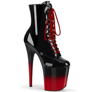 Pleaser FLAMINGO-1020BR-H Platform Ankle Boot (Black Patent/Black-Red) 5