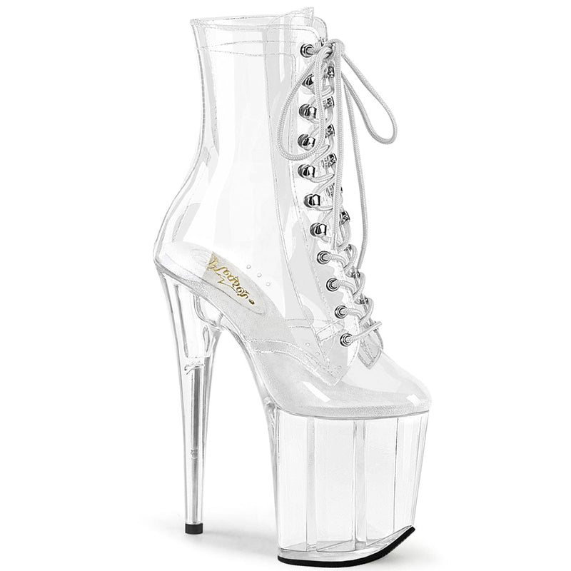 Pleaser FLAMINGO-1020C Platform Ankle Boot (Clear/Clear) 5