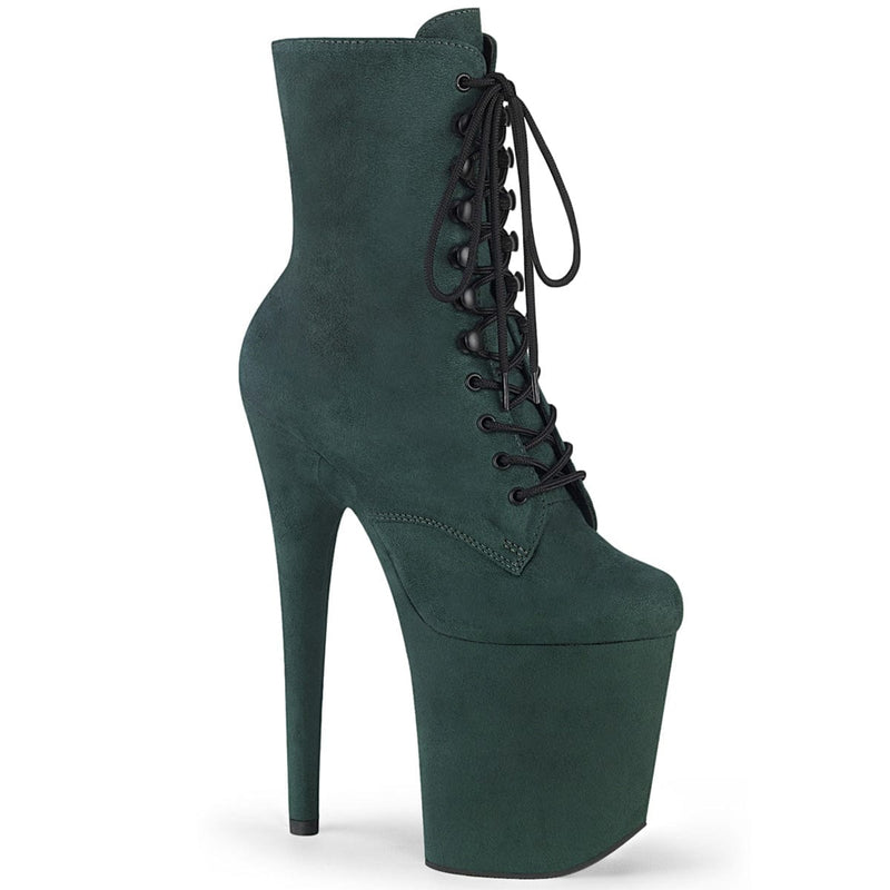 Pleaser FLAMINGO-1020FS Platform Ankle Boot (Emerald Green Faux Suede/Emerald Green F.Suede) 5