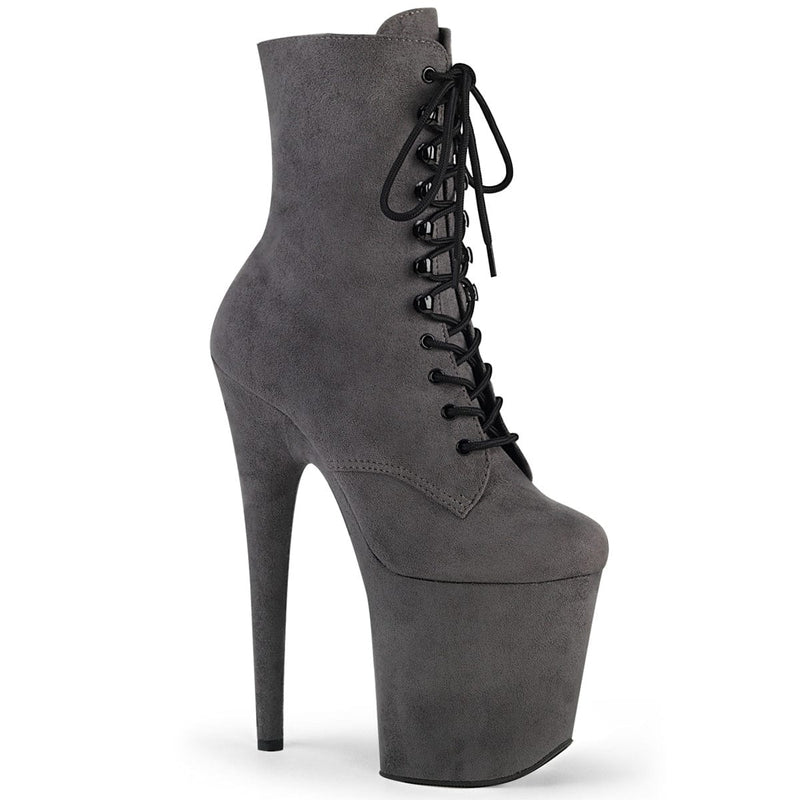Pleaser FLAMINGO-1020FS Platform Ankle Boot (Grey Faux Suede/Grey Faux Suede) 5