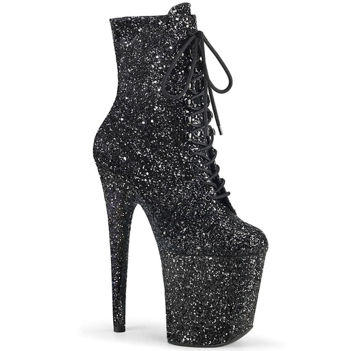 Pleaser FLAMINGO-1020GWR Platform Ankle Boot (Black Glitter/Black Glitter) 5