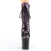 Pleaser FLAMINGO-1020SHG Platform Ankle Boot (Purple-Olive/Black)