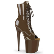 Pleaser FLAMINGO-1021 Platform Ankle Boot (Mocha Patent/Mocha) 5