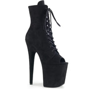 Pleaser FLAMINGO-1021FS Platform Ankle Boot (Black Faux Suede/Black Faux Suede) 5