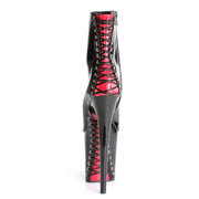 Pleaser FLAMINGO-1025 Platform Ankle Boot (Black-Red Patent/Black)