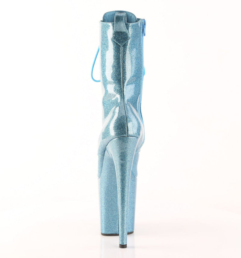 Pleaser FLAMINGO-1040GP Platform Ankle Boot (Baby Blue Glitter Patent/M)