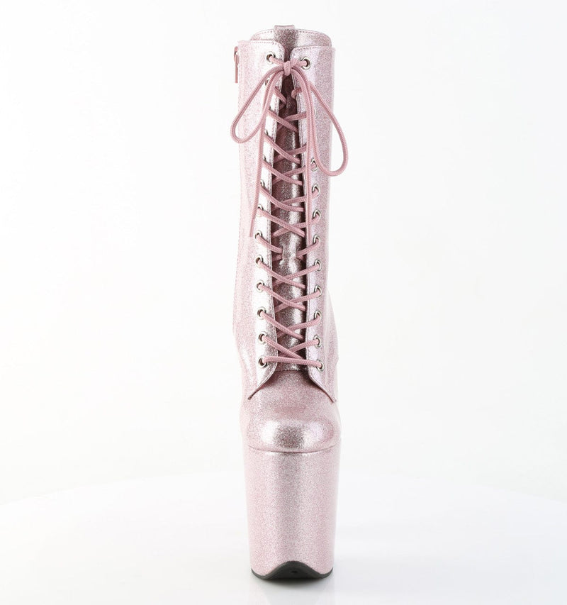 Pleaser FLAMINGO-1040GP Platform Ankle Boot (Blush Pink Glitter Patent/M)