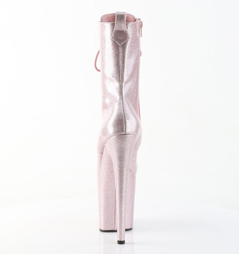 Pleaser FLAMINGO-1040GP Platform Ankle Boot (Blush Pink Glitter Patent/M)