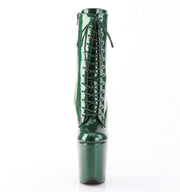 Pleaser FLAMINGO-1040GP Platform Ankle Boot (Emerald Green Glitter Patent/M)