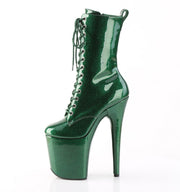 Pleaser FLAMINGO-1040GP Platform Ankle Boot (Emerald Green Glitter Patent/M)