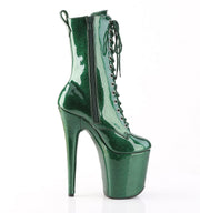 Pleaser FLAMINGO-1040GP Platform Ankle Boot (Emerald Green Glitter Patent/M)