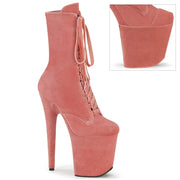 Pleaser FLAMINGO-1045VEL Platform Ankle Boot (Dusty Pink Velvet/M) 5