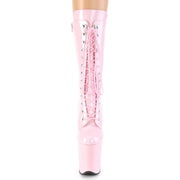 Pleaser FLAMINGO-1050 Platform Mid-Calf Boot (Baby Pink Patent/Baby Pink)
