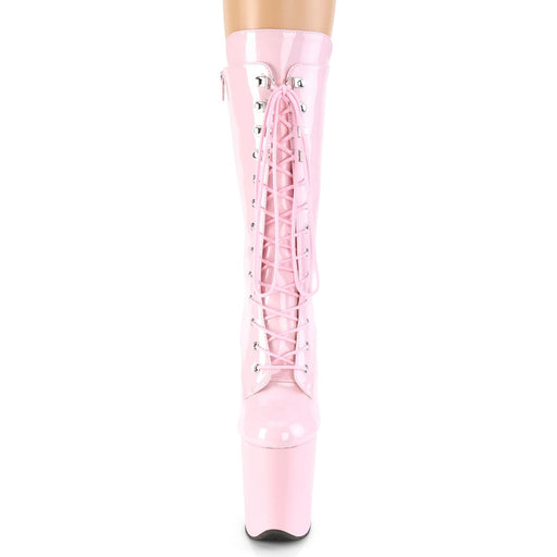 Pleaser FLAMINGO-1050 Platform Mid-Calf Boot (Baby Pink Patent/Baby Pink)