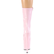 Pleaser FLAMINGO-1050 Platform Mid-Calf Boot (Baby Pink Patent/Baby Pink)