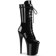 Pleaser FLAMINGO-1050 Platform Mid-Calf Boot (Black Patent/Black) 5