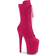 Pleaser FLAMINGO-1050FS Platform Mid-Calf Boot (Hot Pink Faux Suede/Hot Pink Faux Suede)