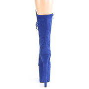 Pleaser FLAMINGO-1050FS Platform Mid-Calf Boot (Royal Blue Faux Suede/Royal Blue Faux Suede)