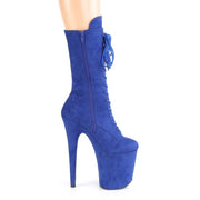 Pleaser FLAMINGO-1050FS Platform Mid-Calf Boot (Royal Blue Faux Suede/Royal Blue Faux Suede)