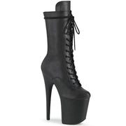 Pleaser FLAMINGO-1050WR Platform Mid-Calf Boot (Black Faux Leather/Black Faux Leather) 5