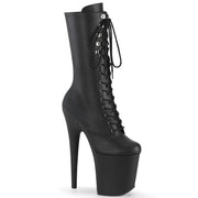 Pleaser FLAMINGO-1054 Platform Mid-Calf Boot (Black Faux Leather/Black Matte) 5