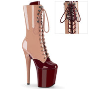Pleaser FLAMINGO-1054DC Platform Mid-Calf Boot (Blush-Burgundy Patent/Blush Burgundy) 5