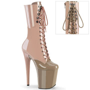 Pleaser FLAMINGO-1054DC Platform Mid-Calf Boot (Dusty Pink-Sand Patent/Dusty Pink-Sand) 5