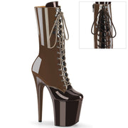 Pleaser FLAMINGO-1054DC Platform Mid-Calf Boot (Mocha-Coffee Patent/Mocha Coffee) 5