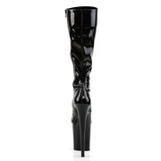 Pleaser FLAMINGO-2023 Platform Knee High Boot (Black Stretch Patent/Black)
